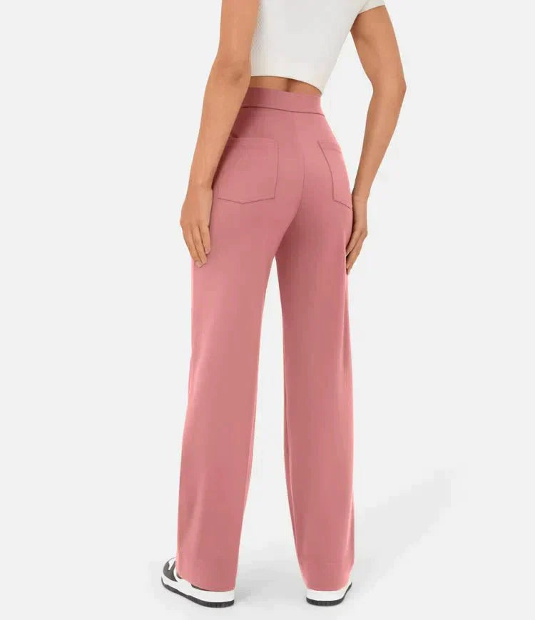 La connectoHigh-waisted elastische casual broek