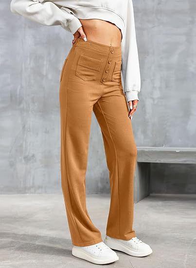 La connectoHigh-waisted elastische casual broek
