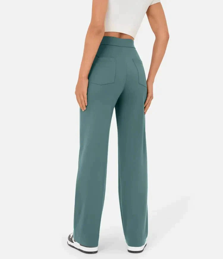 La connectoHigh-waisted elastische casual broek