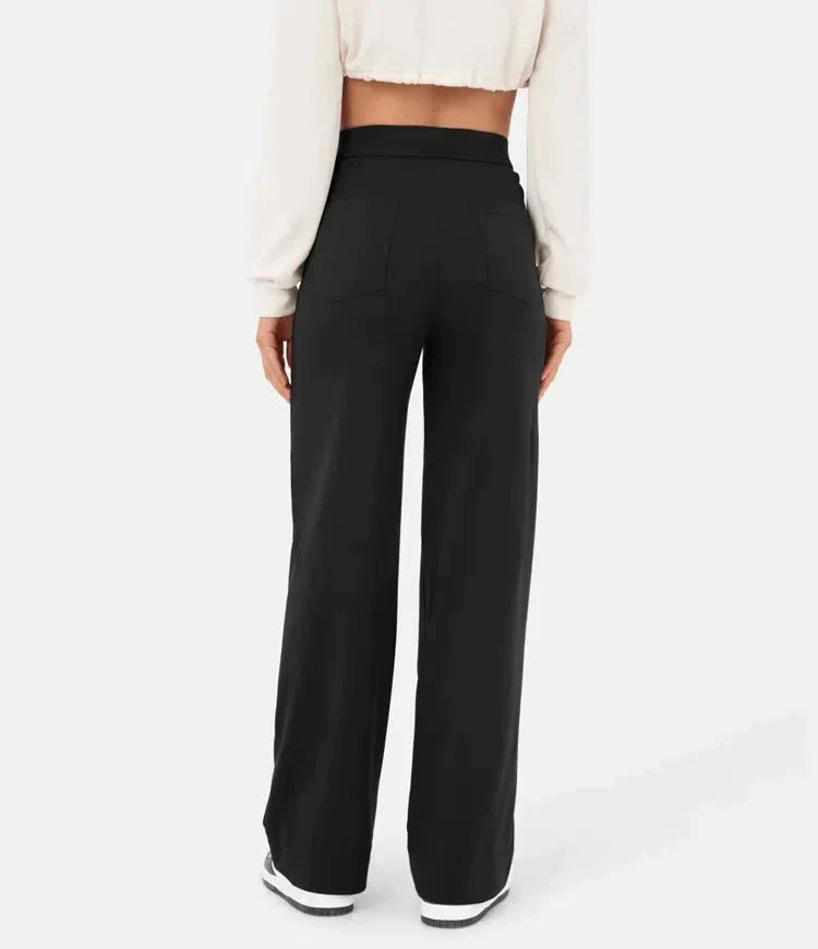 La connectoHigh-waisted elastische casual broek